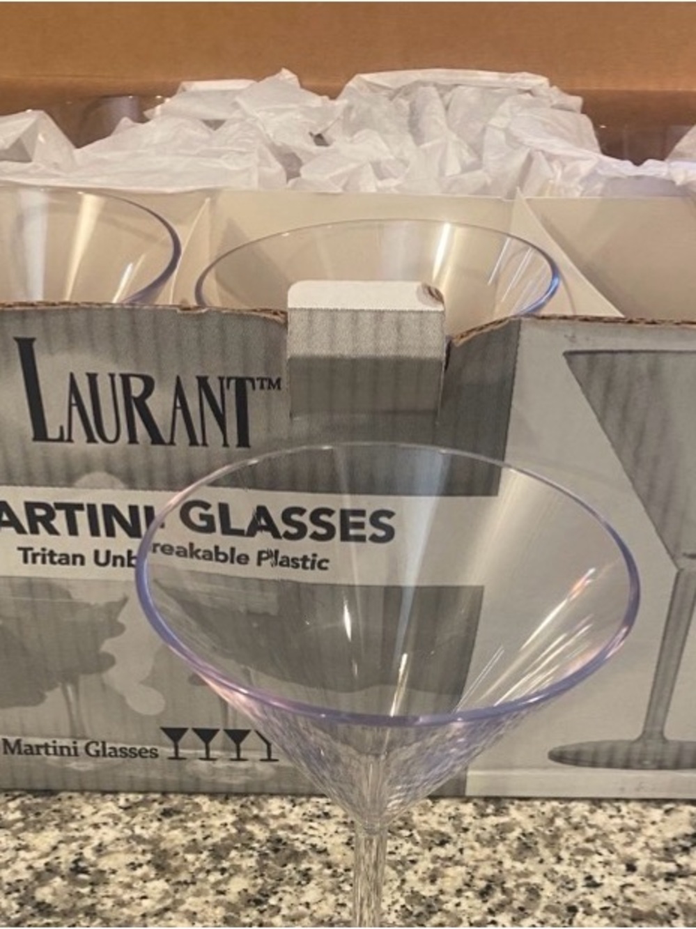 Purple Martini Glasses - Set of Tritan Unbreakable Cocktail Glasses